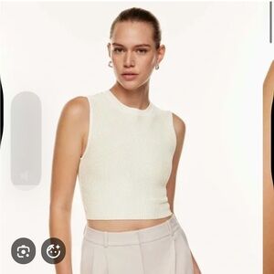 Babaton Beige Sculpt Knit Muscle Tee